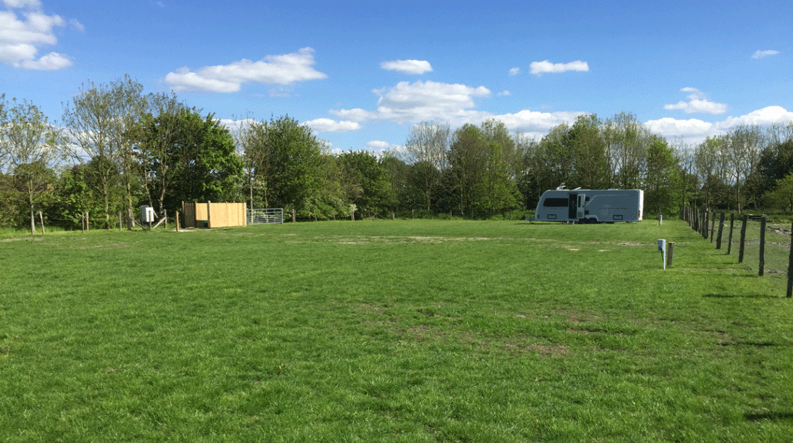 The view up church farm caravan site